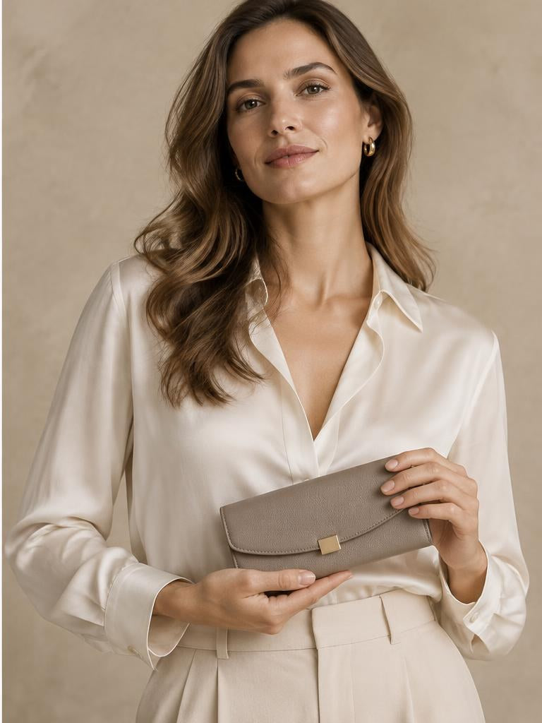 Billetera con Cierre Taupe - Polliry